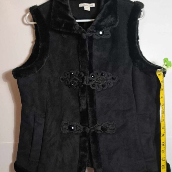 Coldwater‎ Creek Black Polyester Faux Lined Vest Size Medium - Picture 11 of 12